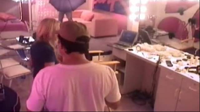 Smoking hot babes masturbating behind the scenes of a porn company